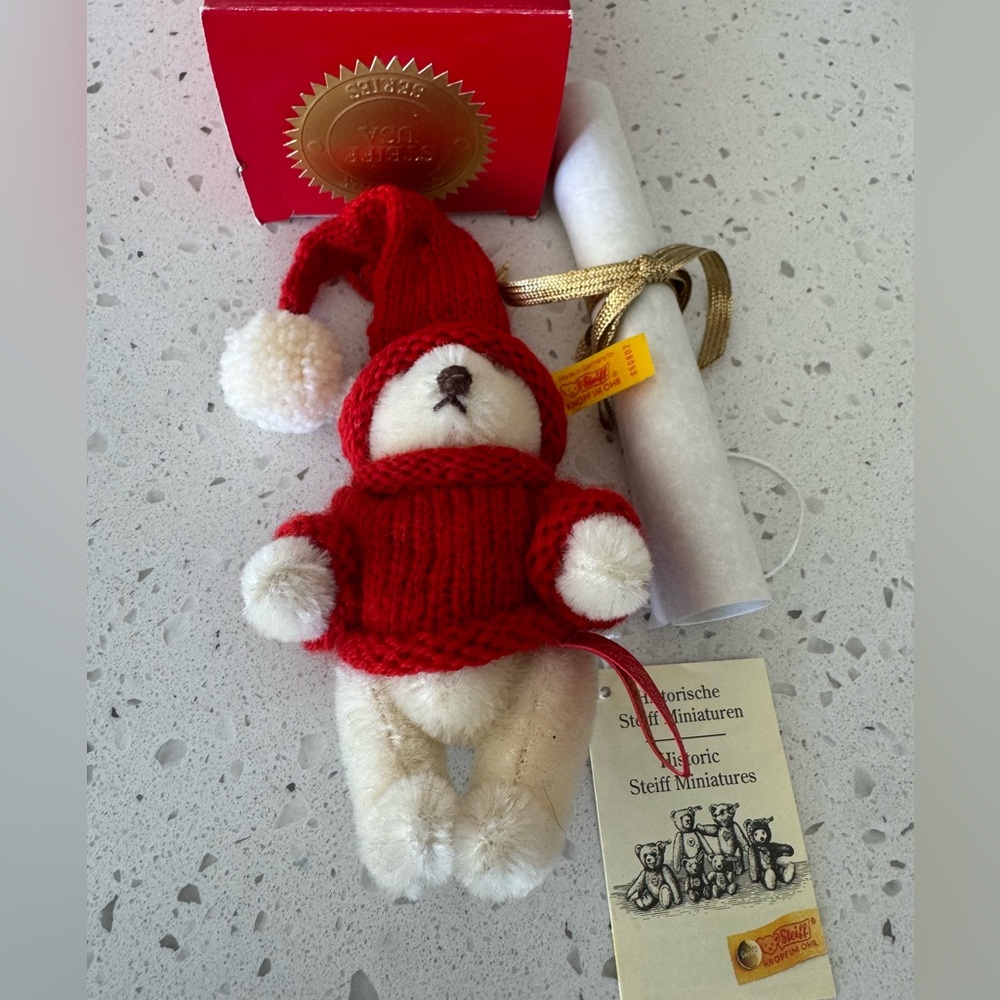 ✨ Steiff Tinsel Teddy Bear Ornament – Limited Edition #1644 –